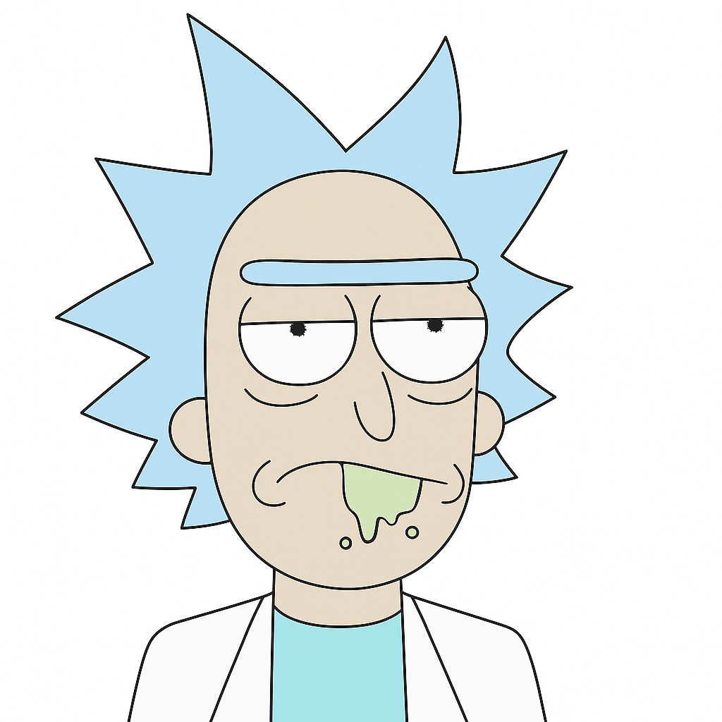 Rick grinning with a wrench (fan art / placeholder)